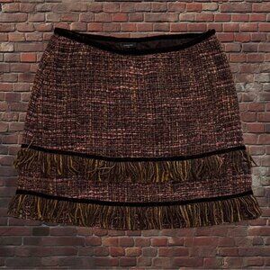 Brown tweed fringe skirt  #fringeskirt #tweedskirt #skirt #twee #vintage
